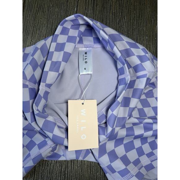 Wilo The Label Purple Checker Biker Shorts Size Small - Picture 4 of 7